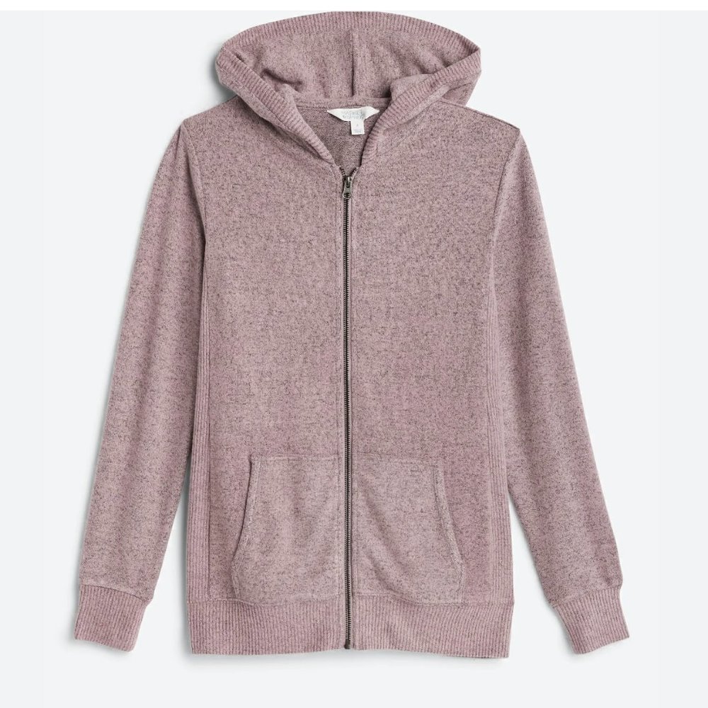 Market and Spruce Lavender Super Soft Blakely Zip Up Hooded Brushed Knit Top XL